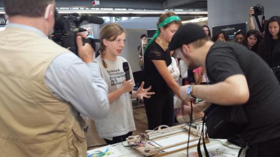 Sylvia talking about her WaterColorBot at the ITU/United Nations in Geneva Switzerland