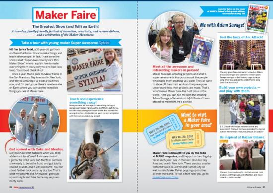 Sylvia's two page article in MAKE Magazine Volume 30, go get yours today before they run out!