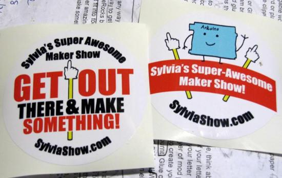Sylvias stickers she'll be handing otu at Maker Faire