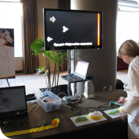 Sylvia in front of her demo at the DML 2012 Science fair